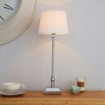 Dorma Eaton Silver Table Lamp Polished Nickel