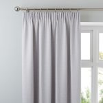 Brighton Dove Grey Textured Pencil Pleat Curtains Dove grey