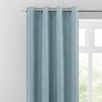 Luna Brushed Soft Blue Blackout Eyelet Curtains Soft blue