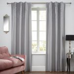 Swirl Sequin Pewter Hidden Tab Top Curtains Pewter