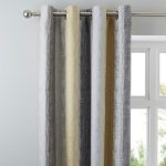 Sadie Stripe Ochre Eyelet Curtains Ochre