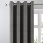 Indiana Charcoal Jacquard Eyelet Curtains Charcoal (Grey)
