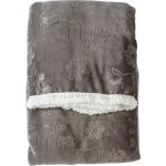 Embossed Reindeer 130cm x 170cm Sherpa Throw Taupe
