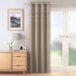 Natural Striped Eyelet Single Voile Panel Natural