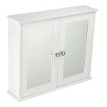 White Wall Mounted Double Mirror Cabinet White
