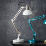 Gallery Direct Watson Nickel and White Brushed Desk Lamp Silver