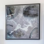 Mineral Cloud Abstract Framed Art Grey