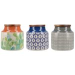 Set of 3 Drift Storage Jars Multi coloured