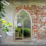 Sassetti Distressed Sand Garden Window Mirror Natural