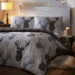 Portfolio Home Tartan Stag Grey Duvet Cover and Pillowcase Set Grey