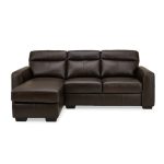 Roberto Leather Left Hand Corner Sofa – Chocolate Chocolate