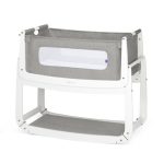 SnuzPod 3 Dusk Grey Bedside Crib with Mattress Grey