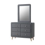 Stockholm Bordered Mirror Grey