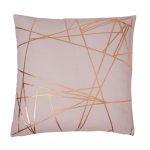 Geo Foil Print Pink Cushion Cover Pink