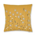 Scandi Floral Ochre Cushion Ochre
