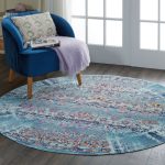 Vintage Kashan 2 Round Rug Blue