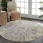Vintage Kashan 2 Round Rug Ivory