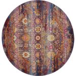 Vintage Kashan 3 Round Rug Red