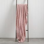 Printed Star 130cm x 170cm Fleece Throw Blush