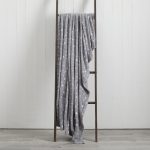 Printed Star 130cm x 170cm Fleece Throw Grey
