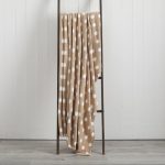 Printed Spot 130cm x 170cm Fleece Throw Natural
