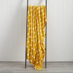 Printed Spot 130cm x 170cm Fleece Throw Yellow