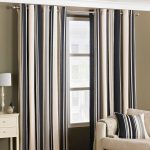 Broadway Black Striped Eyelet Curtains Black