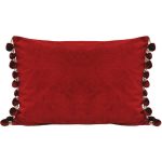 Crystal Pom Pom Cushion Red