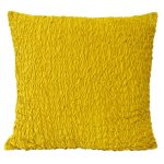 Rouched Velvet Cushion Yellow