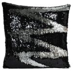 Mermaid Sequin Cushion Black