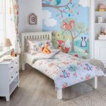 Riva Paoletti Woodland Duvet Cover and Pillowcase Set Pink and Blue
