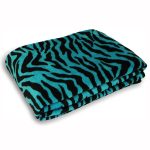 Zebra 140x190cm Throw Teal (Blue)