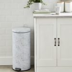 Marble Effect 30 Litre Pedal Bin Black and White