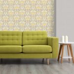 Flora Nouveau Yellow Wallpaper Yellow