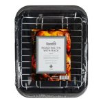 Dunelm 35cm Roasting Tin With Rack Silver