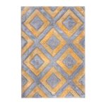 Velvet 3D Diamonds Rug Ochre