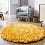 Bertie Shaggy Circle Rug Yellow