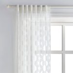 Lola White Jacquard Hidden Tab Single Curtain Panel White