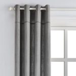 Salvage Stitch Grey Eyelet Single Curtain Panel Grey