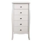 Baroque White 5 Drawer Chest White