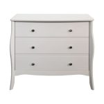Baroque White 3 Drawer Chest White
