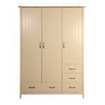 Norfolk Cream 4 Drawer Triple Wardrobe Cream