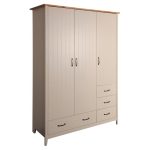 Norfolk Grey 4 Drawer Triple Wardrobe Grey