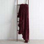 Evan 200cm x 200cm Aubergine Throw Aubergine