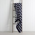 Acton Stripe Navy Knit Throw Navy