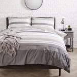 Cole Stripe Grey Duvet Cover and Pillowcase Set Grey