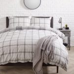 Leo Check Grey Duvet Cover and Pillowcase Set Grey