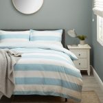 Skye Stripe Blue 180 Thread Count Duvet Cover and Pillowcase Set Blue