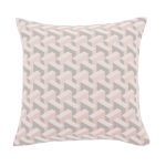 Geometric Pink Jacquard Cushion Cover Pink