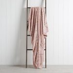 Geo Fleece Foil Printed 130cm x 170cm Throw Blush